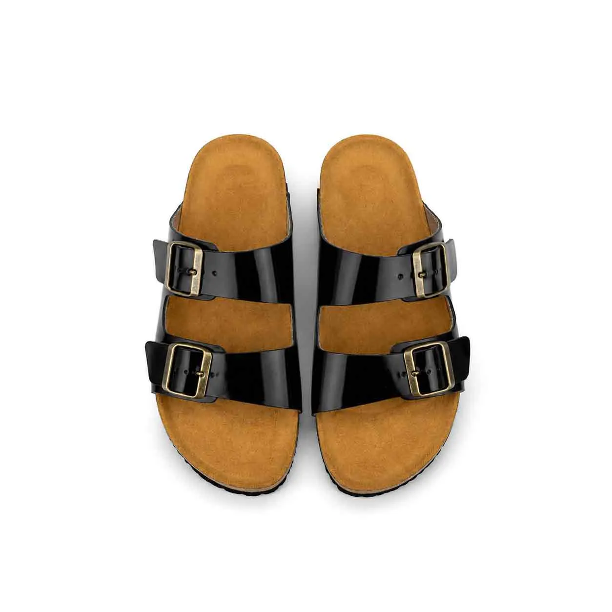 Sandale pour homme s030-1 Noir cuir miniature